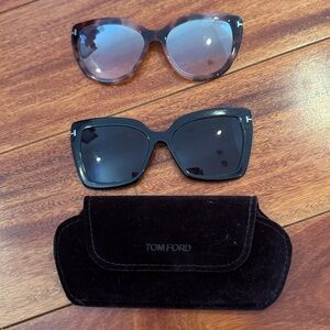 Tom Ford Magnetic clip on sunglasses 
1 black 1 tortoise with case